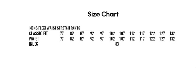 ETC Mens Flexi Waist Stretch Pants